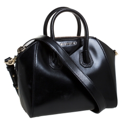 Pre Owned Givenchy Black Leather Mini Antigona Satchel