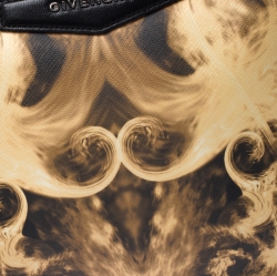 Pre Owned Givenchy Yellow/Black Flame Print Antigona Zip Pouch 
