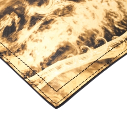 Pre Owned Givenchy Yellow/Black Flame Print Antigona Zip Pouch 