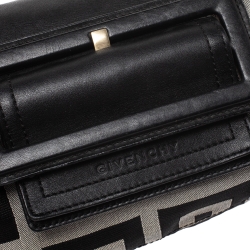مملوكة مسبقًا Givenchy Black/Grey Signature Canvas and Leather Shoulder Bag