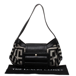 مملوكة مسبقًا Givenchy Black/Grey Signature Canvas and Leather Shoulder Bag