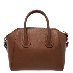 Pre Owned Givenchy Brown Leather Small Antigona Satchel