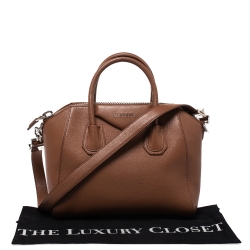Pre Owned Givenchy Brown Leather Small Antigona Satchel