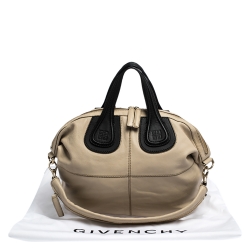 Pre Owned Givenchy Beige/Black Leather Medium Nightingale Satchel