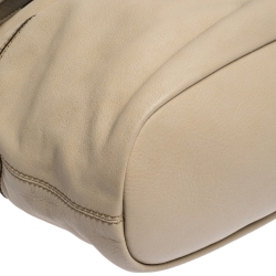 Pre Owned Givenchy Beige/Black Leather Medium Nightingale Satchel