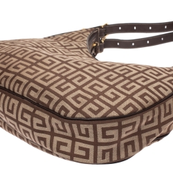 Pre Owned Givenchy Beige/Brown Monogram Canvas and Leather Hobo