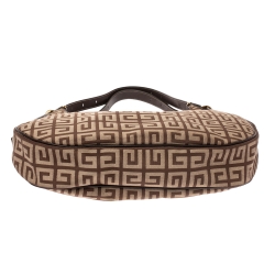 Pre Owned Givenchy Beige/Brown Monogram Canvas and Leather Hobo