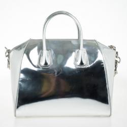Pre Owned Givenchy Silver Leather Antigona Tote