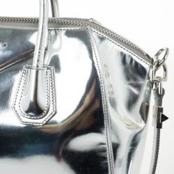 Pre Owned Givenchy Silver Leather Antigona Tote
