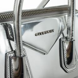 Pre Owned Givenchy Silver Leather Antigona Tote