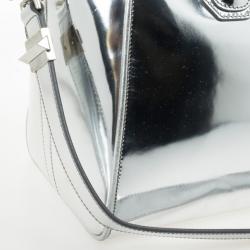 Pre Owned Givenchy Silver Leather Antigona Tote