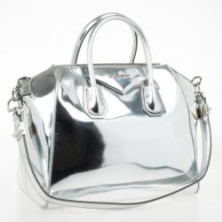 Pre Owned Givenchy Silver Leather Antigona Tote