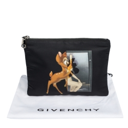 Pre Owned Givenchy Black Nylon Bambi Zip Pouch
