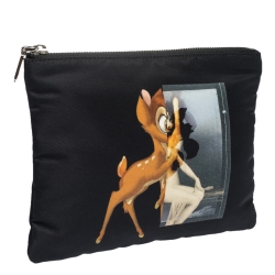 Pre Owned Givenchy Black Nylon Bambi Zip Pouch