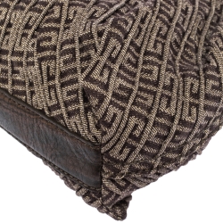 Pre Owned Givenchy Brown Monogram Canvas and Leather Baguette Bag