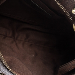 Pre Owned Givenchy Brown Monogram Canvas and Leather Baguette Bag