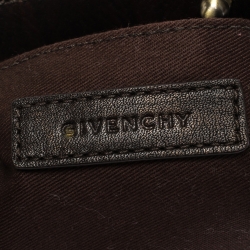 Pre Owned Givenchy Brown Monogram Canvas and Leather Baguette Bag