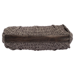 Pre Owned Givenchy Brown Monogram Canvas and Leather Baguette Bag