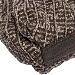 Pre Owned Givenchy Brown Monogram Canvas and Leather Baguette Bag