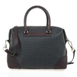 Pre Owned Givenchy Monogram Leather Trim Boston Bag