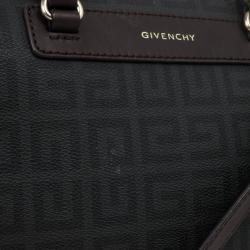Pre Owned Givenchy Monogram Leather Trim Boston Bag