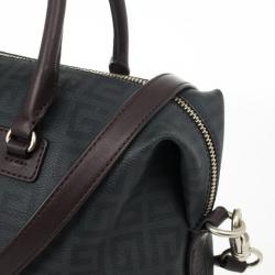 Pre Owned Givenchy Monogram Leather Trim Boston Bag