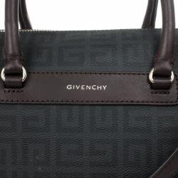 Pre Owned Givenchy Monogram Leather Trim Boston Bag