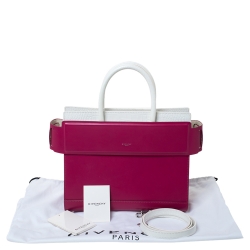 Pre Owned Givenchy Fuchsia/White Leather Horizon Tote