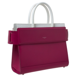 Pre Owned Givenchy Fuchsia/White Leather Horizon Tote
