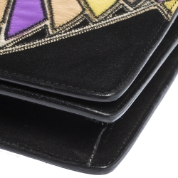 Pre Owned حقيبة كلتش جيفنشي سويدي وجلد متعددة الألوان