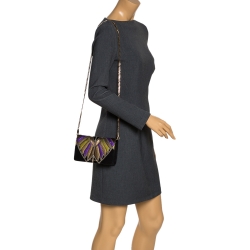 Pre Owned حقيبة كلتش جيفنشي سويدي وجلد متعددة الألوان