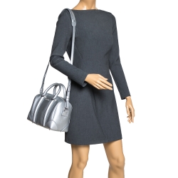 Givenchy Silver Leather Mini Lucrezia Duffel Bag