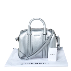 Givenchy Silver Leather Mini Lucrezia Duffel Bag