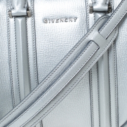 Givenchy Silver Leather Mini Lucrezia Duffel Bag