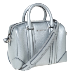 Givenchy Silver Leather Mini Lucrezia Duffel Bag