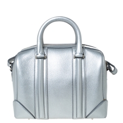 Givenchy Silver Leather Mini Lucrezia Duffel Bag