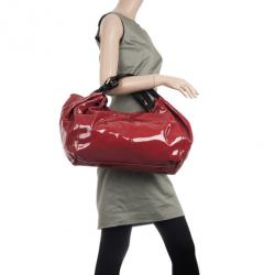 Pre Owned Givenchy Red Large Patent Hobo