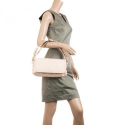 Pre Owned Givenchy Pink Logo Embossed Leather Shoulder Bag