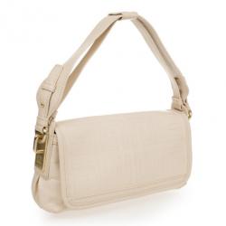 Pre Owned Givenchy Pink Logo Embossed Leather Shoulder Bag