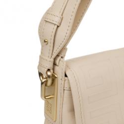 Pre Owned Givenchy Pink Logo Embossed Leather Shoulder Bag