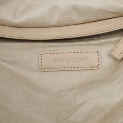 Pre Owned Givenchy Pink Logo Embossed Leather Shoulder Bag