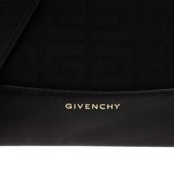 Pre Owned Givenchy Black Canvas and Leather Monogram Shoulder Bag