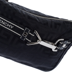 Pre Owned Givenchy Black Monogram Nylon Buckle Clutch Bag