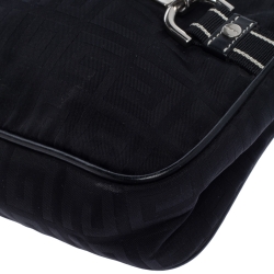 Pre Owned Givenchy Black Monogram Nylon Buckle Clutch Bag