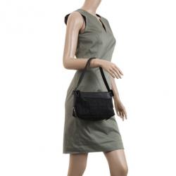 Pre Owned Givenchy Black Monogram Canvas and Leather Shoulder Bag