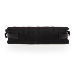 Pre Owned Givenchy Black Monogram Canvas and Leather Shoulder Bag