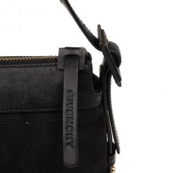 Pre Owned Givenchy Black Monogram Canvas and Leather Shoulder Bag