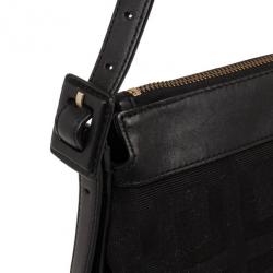 Pre Owned Givenchy Black Monogram Canvas and Leather Shoulder Bag