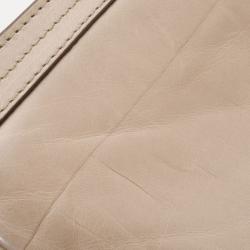 Pre Owned Givenchy Beige Leather Zip Logo Small Shoulder bag