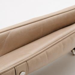 Pre Owned Givenchy Beige Leather Zip Logo Small Shoulder bag